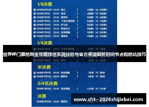 世界杯门票抢购全攻略球迷实战经验与官方渠道解析时间节点和防坑技巧