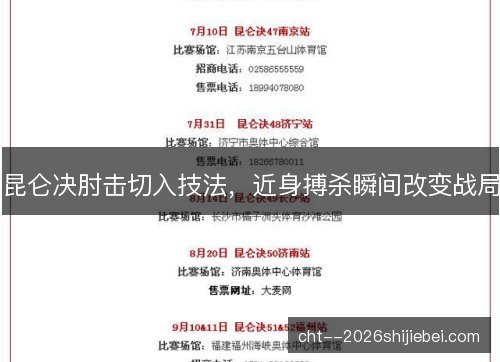 昆仑决肘击切入技法,近身搏杀瞬间改变战局 昆仑决肘击切入技法,近身搏杀瞬间改变战局